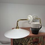 White opaline wall lights