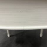 Extendable oak dining table, white legs, 4/6 place settings