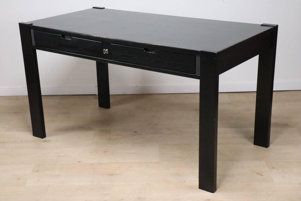 Vintage Simat edition desk in blackened wood, 1980