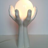 Lamp hands globe opaline