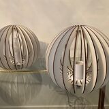 Pair of wooden design lamps