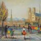 Michel PABOIS : Paris, Vue sur Notre Dame, huile sur toile originale signée