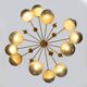 “Galaxy” Chandelier in Brass and Fumé Murano Glass