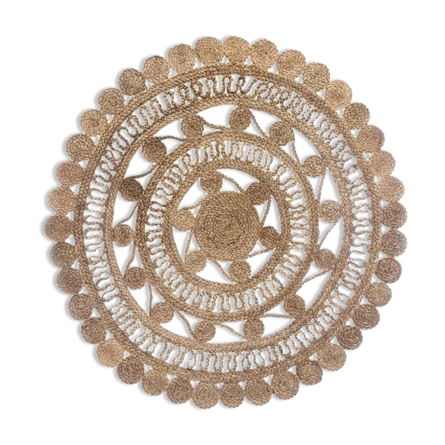 Bohemian carpet round jute 120 cm