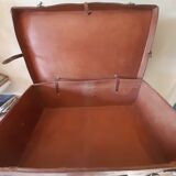 Large leather suitcase
