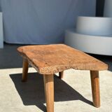 table basse en teck blond quadripode