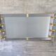 Illuminated dressing room mirror by Gaetano Sciolari in chrome and brass, Italy, 1970s