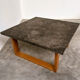 Vintage Belgian slate & oak coffee table, 1970s