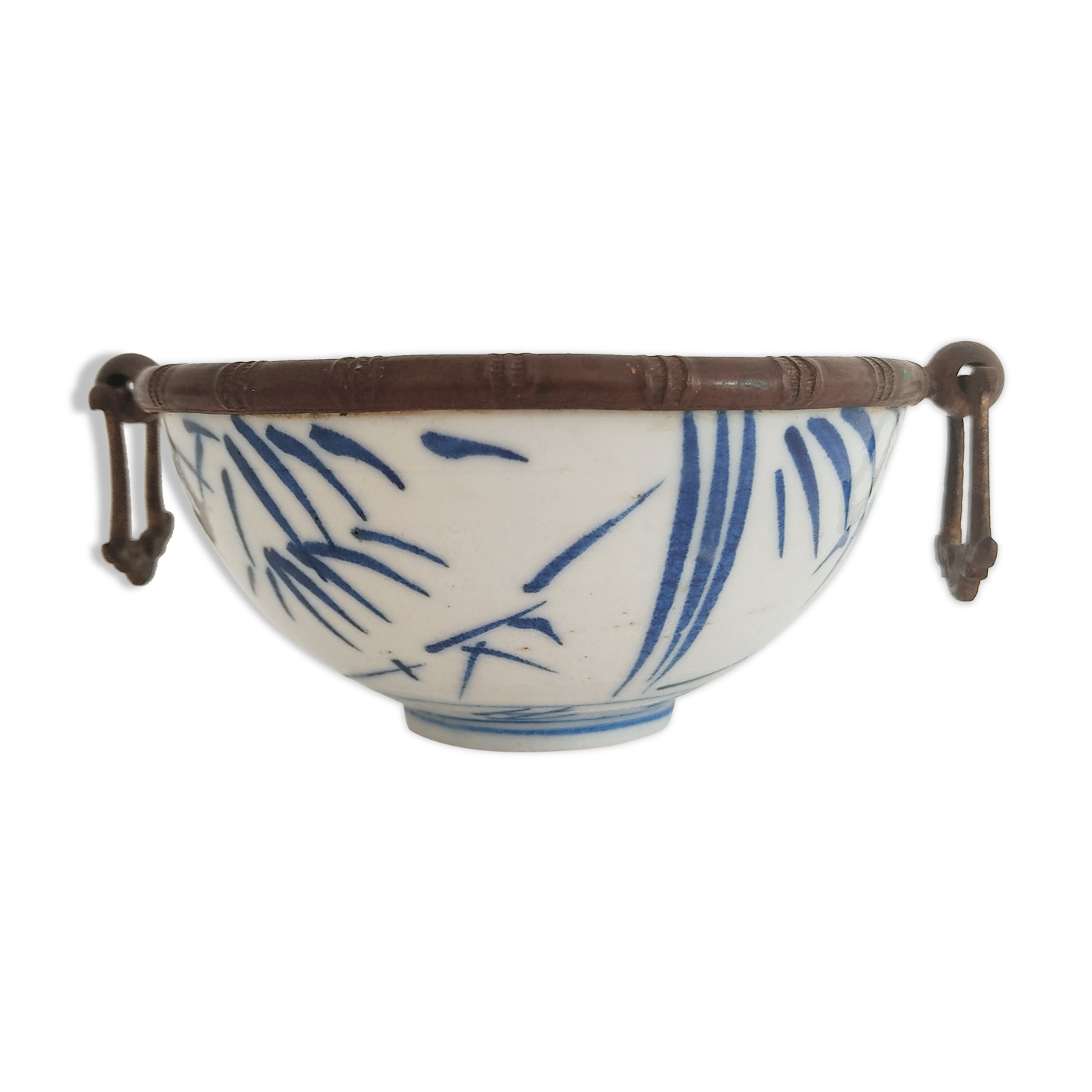 Asian bowl with metal frame imitating bamboo