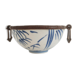 Asian bowl with metal frame imitating bamboo