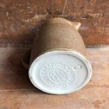 Old pitcher digoin + cove ceramic beige france vintage