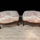 Pair of Louis XV style stools in walnut.