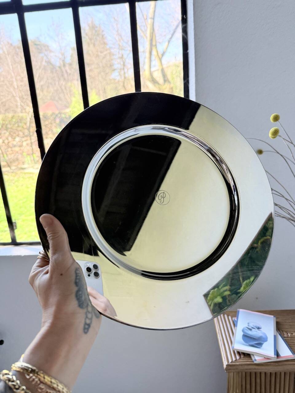 Set of 12 plates - underplates - silver-plated metal Emile Puiforcat