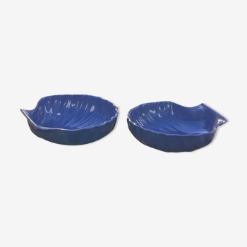 Deux assiettes creuses forme coquillage