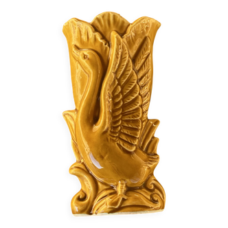 Vase céramique japonaise décor cygne