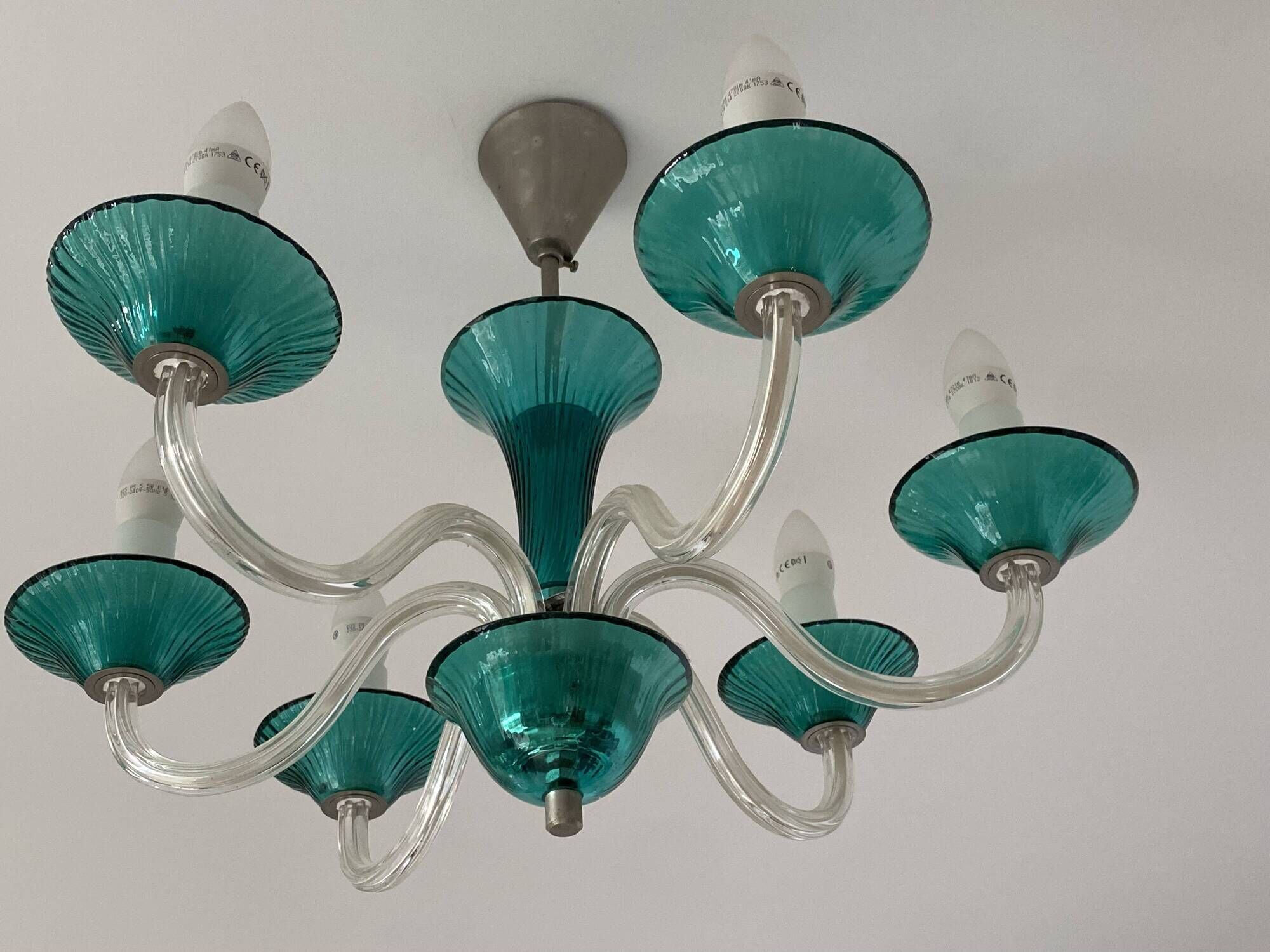 Crystal and coloured crystal chandelier – handcrafted Baccarat work