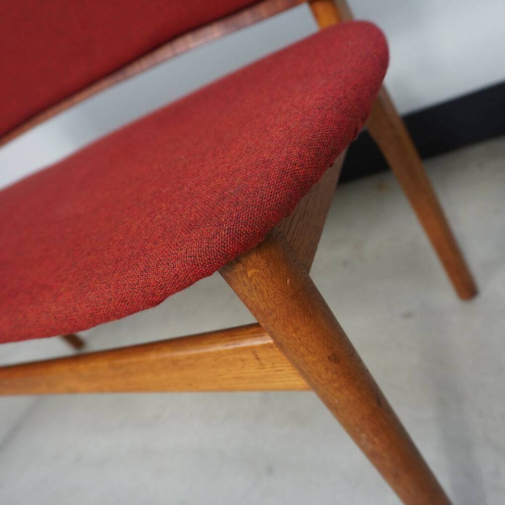 Rare teak and oak bench by Arne Hovmand-Olsen for Bramin, Denmark, 1950s