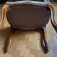 Upholstered chairs in cherry wood, Regency style, Louis XIV with its footrest (set).