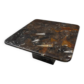 Petite table basse vintage fossilisée, années 1970