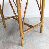 Table d'appoint en rotin vintage