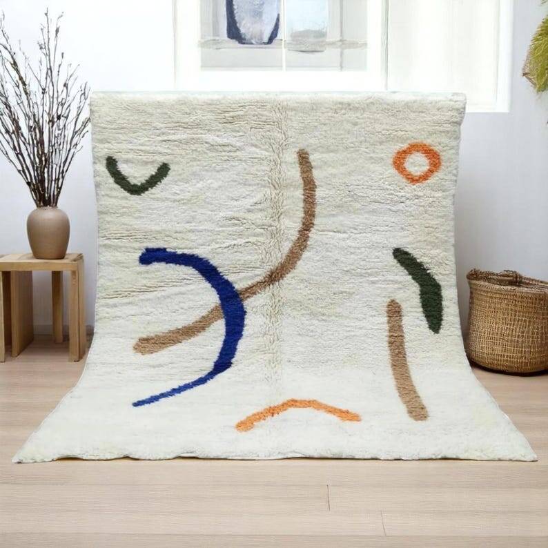 Tapis beni ouarine fait main traditionnel 250cmx150cm