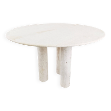 Round Italian travertine dining table 1970s