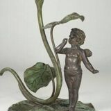 Early 1900 Art Nouveau Sculpture Table Lamp