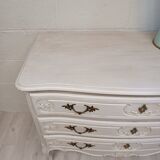 Commode blanche patinée