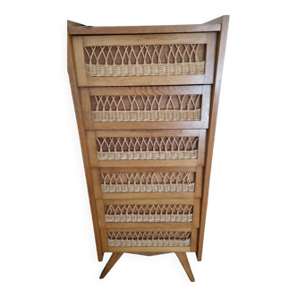 Vintage wicker dresser