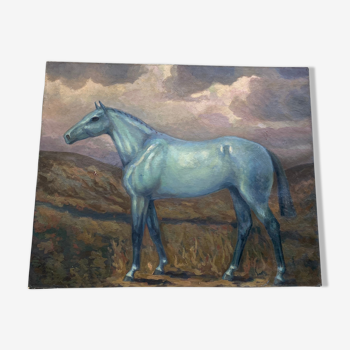 Painting of a naïve style horse