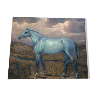 Painting of a naïve style horse