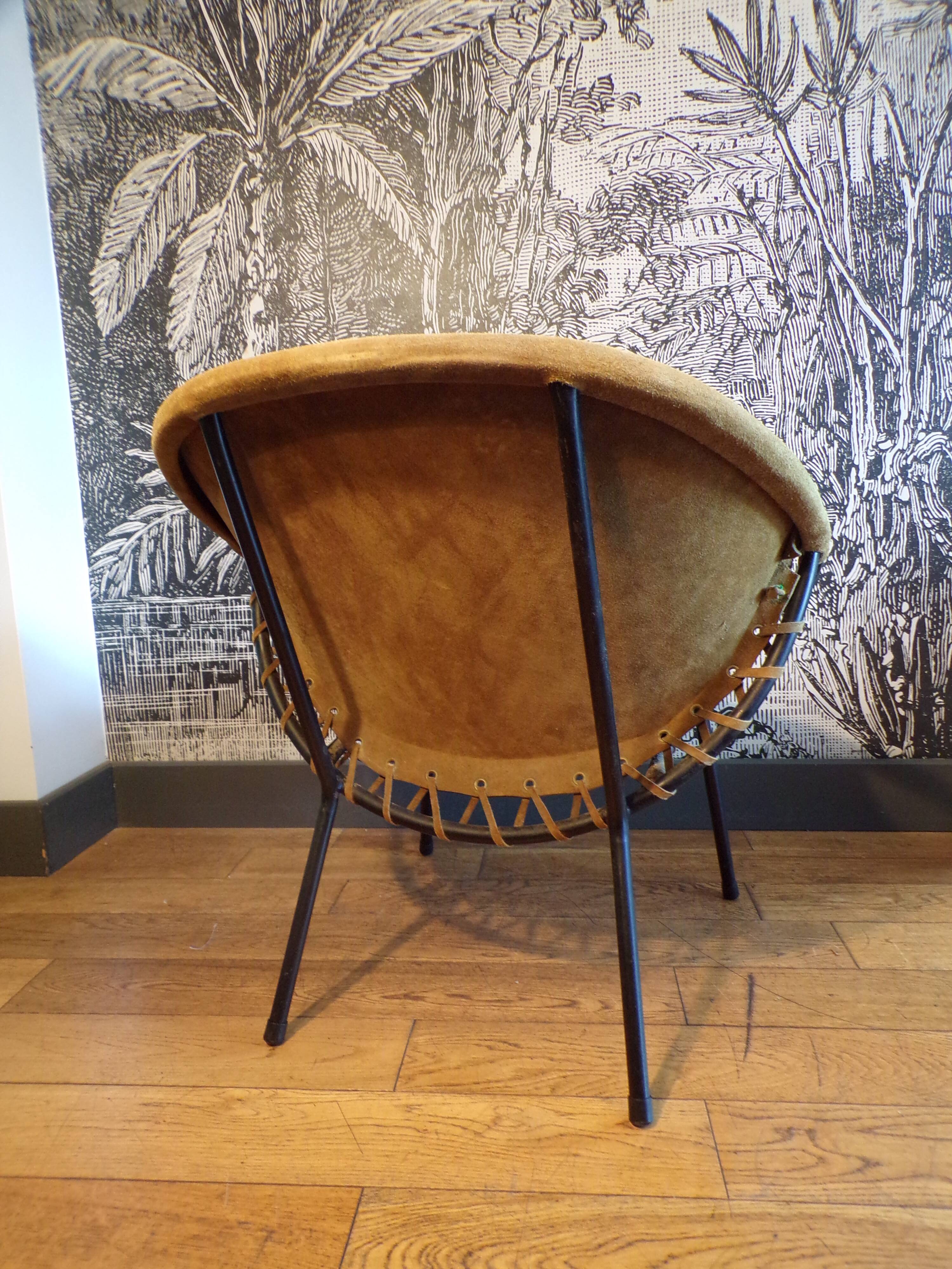 Fauteuil en daim circle par Lusch & Co
