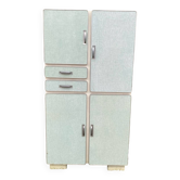 Meuble de cuisine vintage en Formica bleu (vert d’eau)