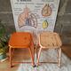 Pair of low metal stools industrial workshop - vintage