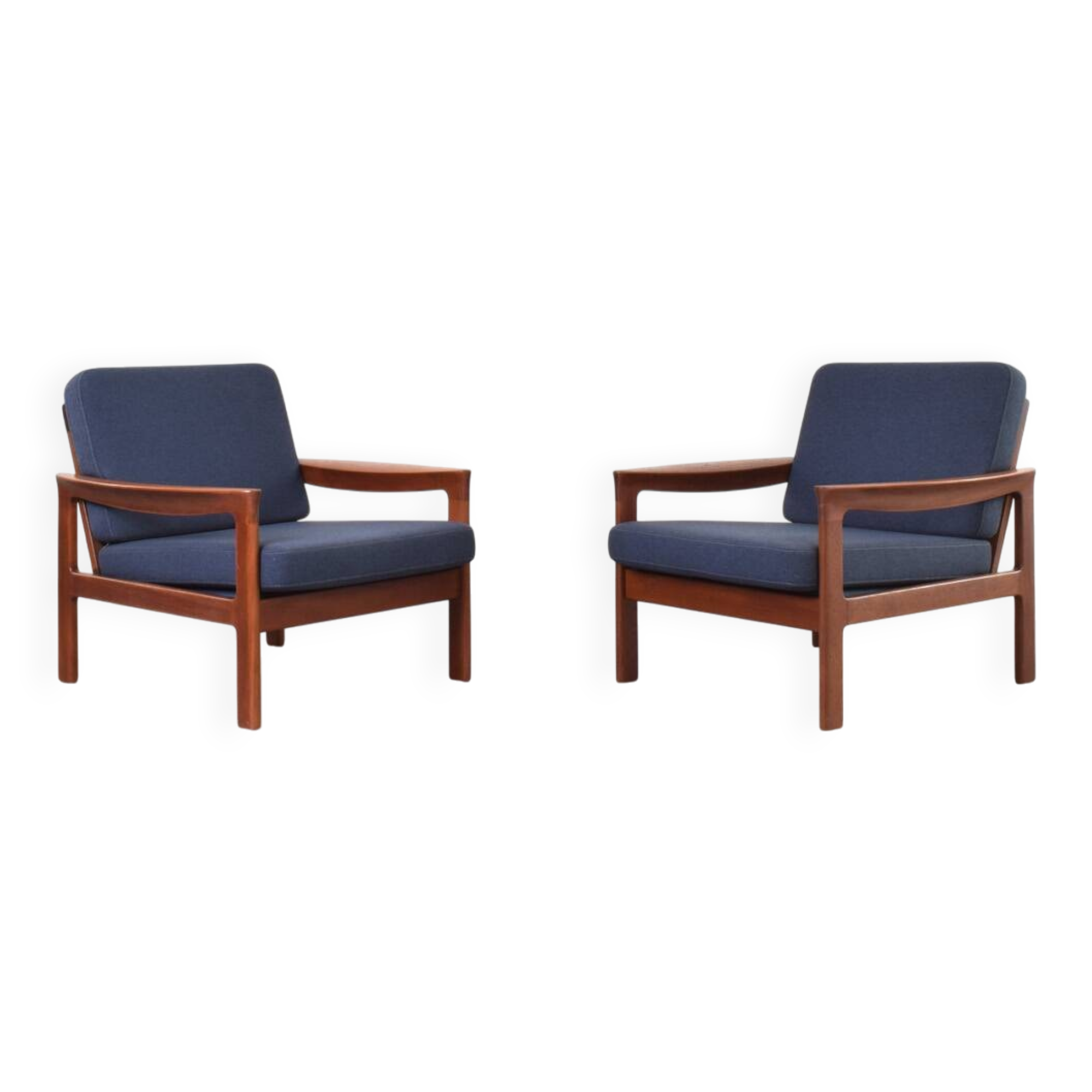 Mid-Century Danish Teak Lounge Chairs by Arne Vodder for Komfort, 1960s, Se