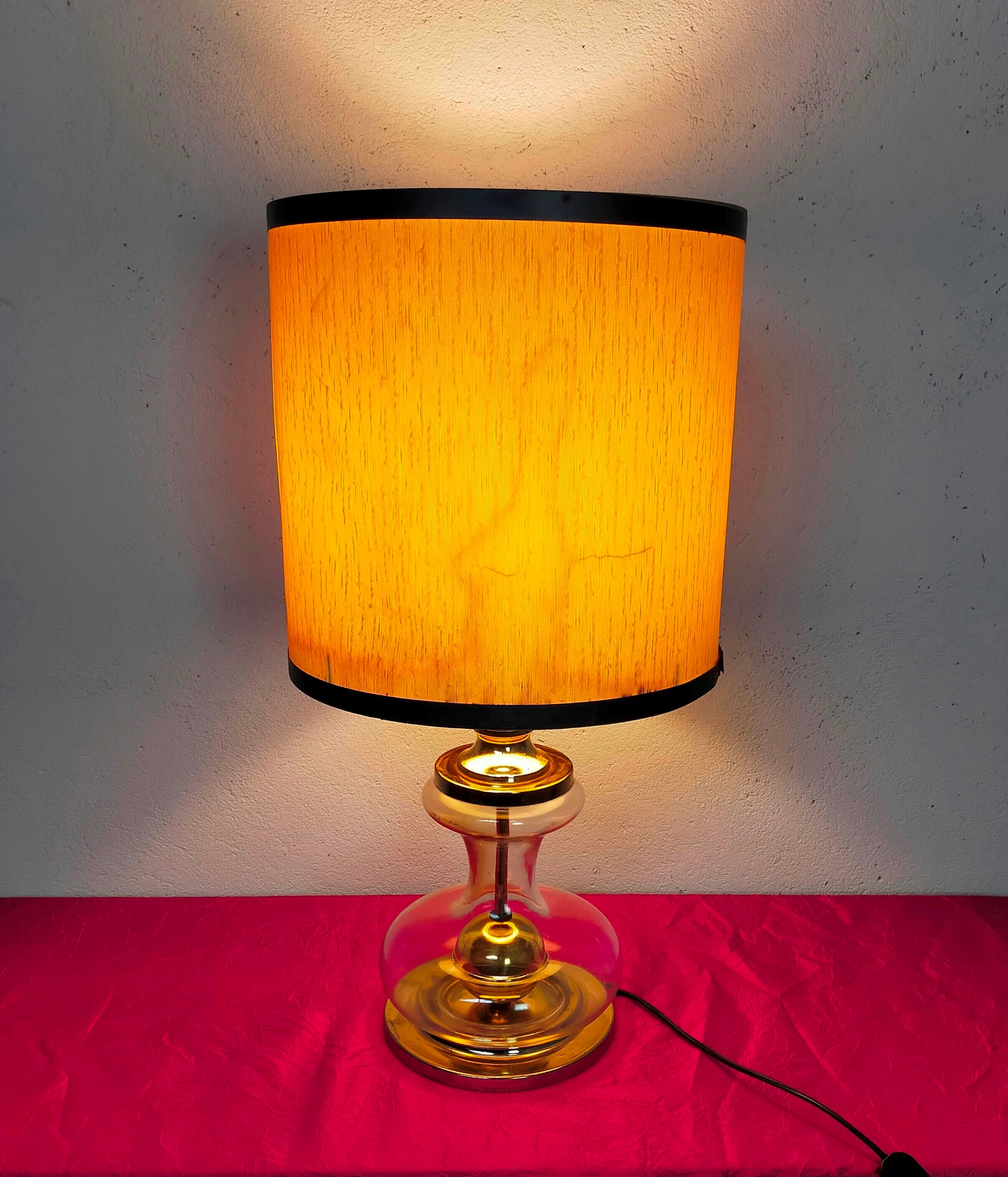 Richard Essig designer lamp in glass and gold metal