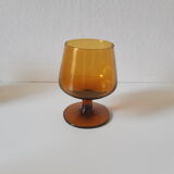 Set of 5 vintage amber liquor glasses