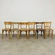6 mismatched Baumann & Luterma bistro chairs, wood, 1960s