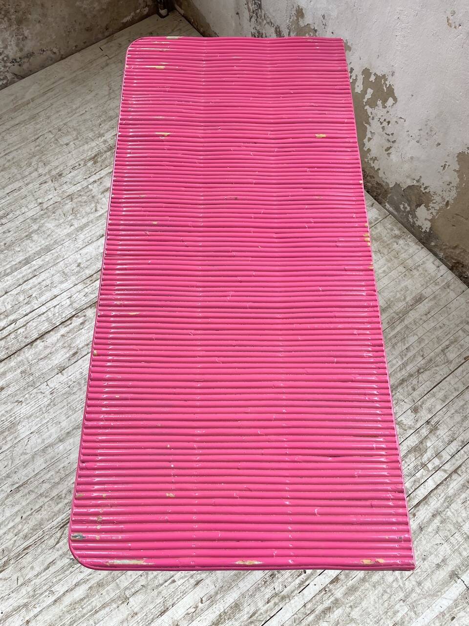 Vintage pink rattan chest of drawers