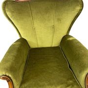 set of 2 vintage green baroque armchairs / armchairs / club chairs