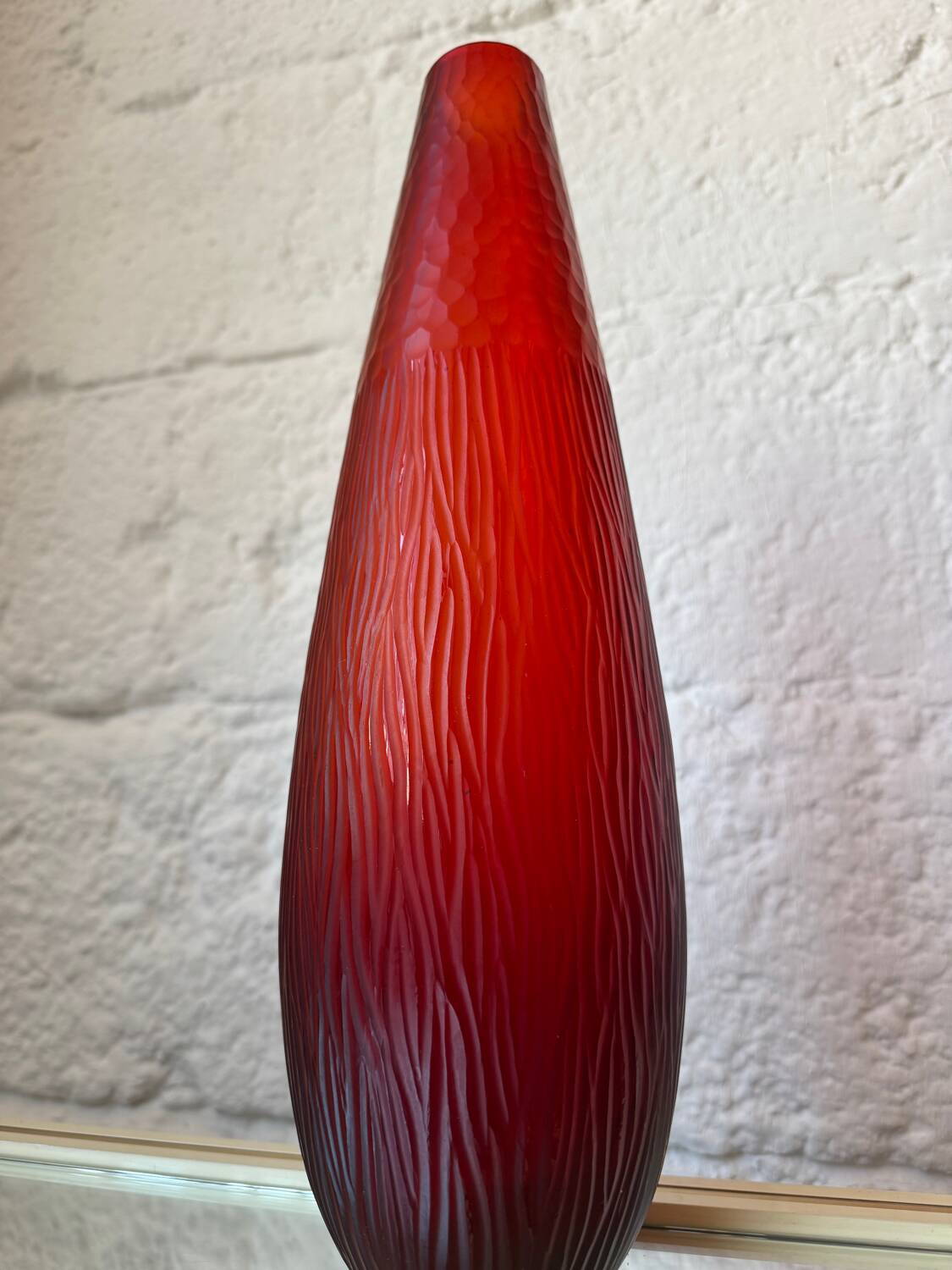 Art Deco style red glass vase