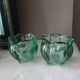 Paire de bougeoirs vintage en verre
