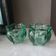 Paire de bougeoirs vintage en verre