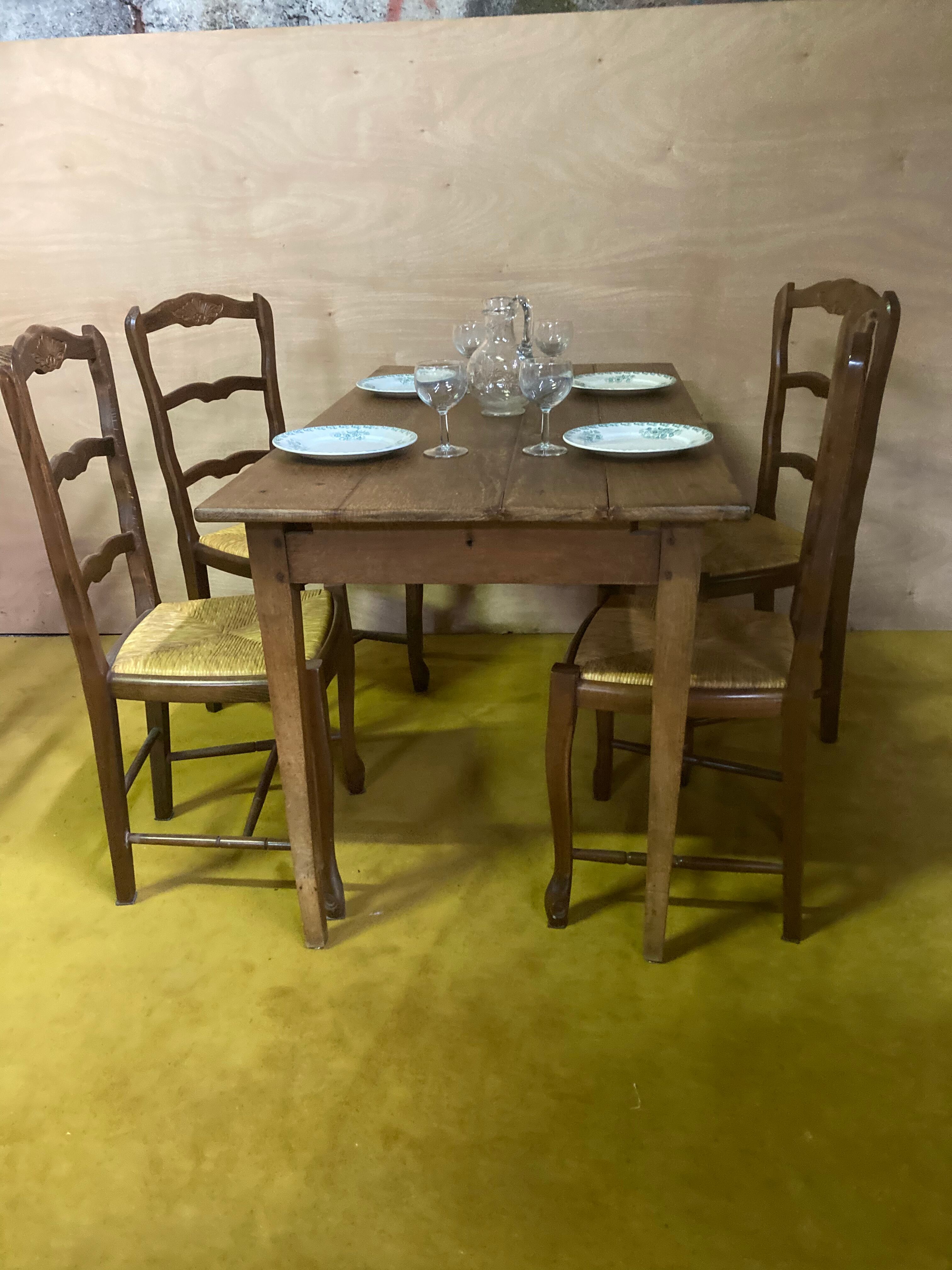 Real oak farmhouse table from the late 1800s.