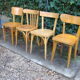 Lot of four old mismatched bistro chairs
