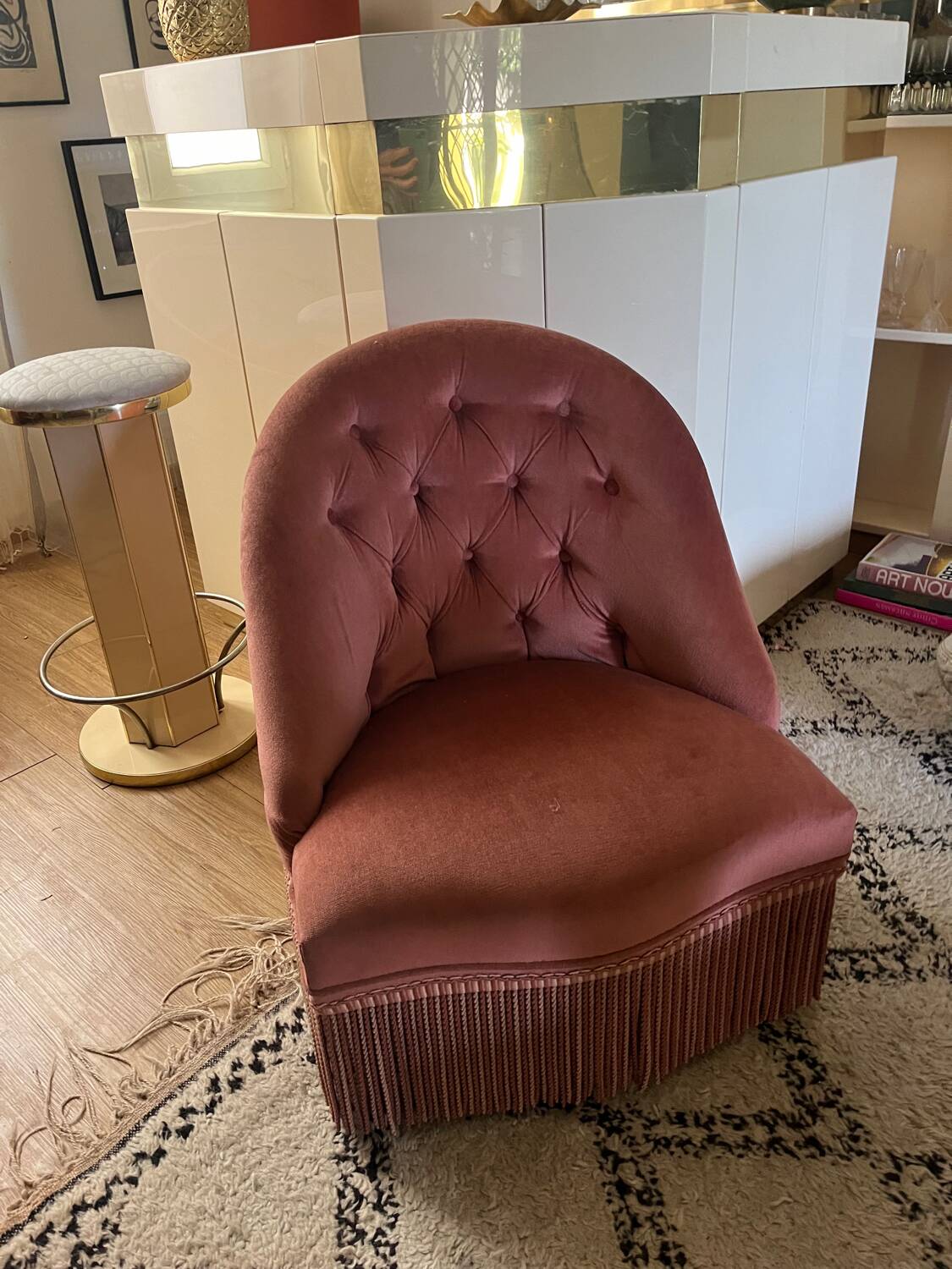 Vintage padded toad armchair