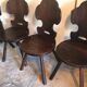 Set of 6 vintage brutalist solid wood chairs