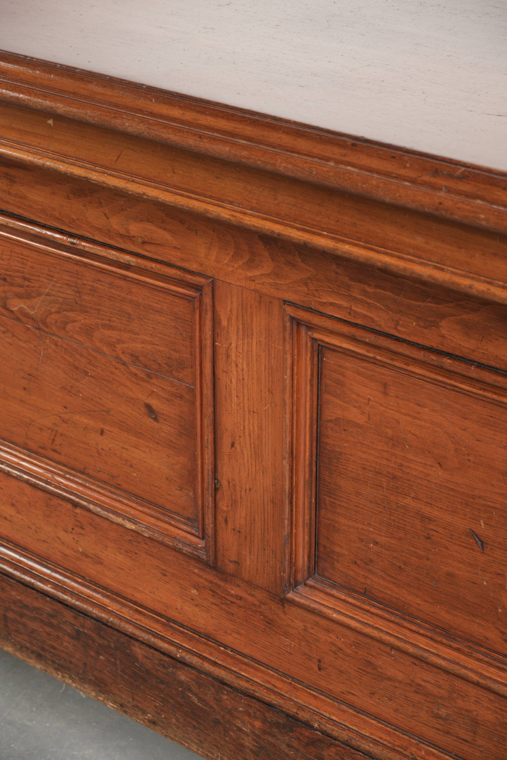 Large antique English shop counter / fabric counter from the 19th century