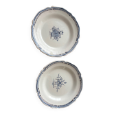 Pair of black earthenware dishes