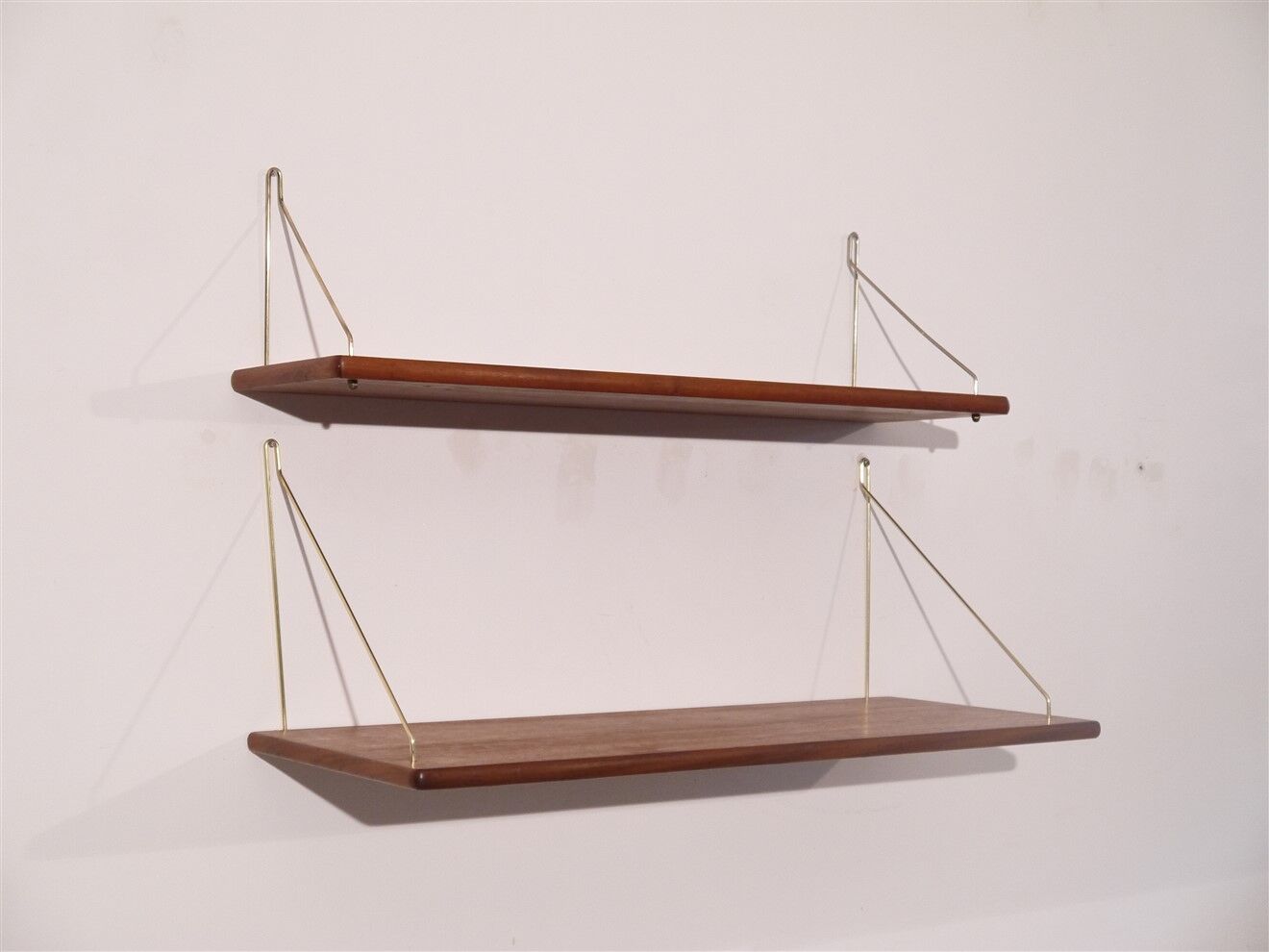 Pair of vintage Danish teak shelves 1960